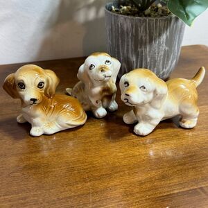 Vintage Beagle Dog Figurines Set of 3 Ceramic